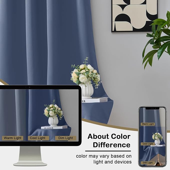 OVZME Denim Blue Blackout Curtains - Image 7