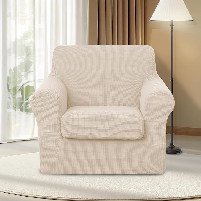 U-NICE HOME 2 Pieces Chair Covers Stretch Couch Cover Sofa Cover Washable Chair - Image 2