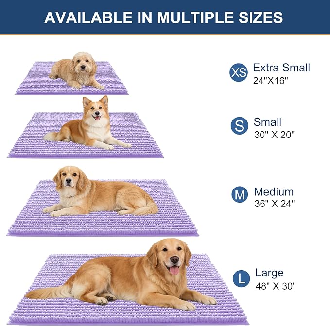 OLANLY Dog Door Mat for Muddy Paws 44x32, Ultra Absorbent Chenille Mud Doormat - Image 2