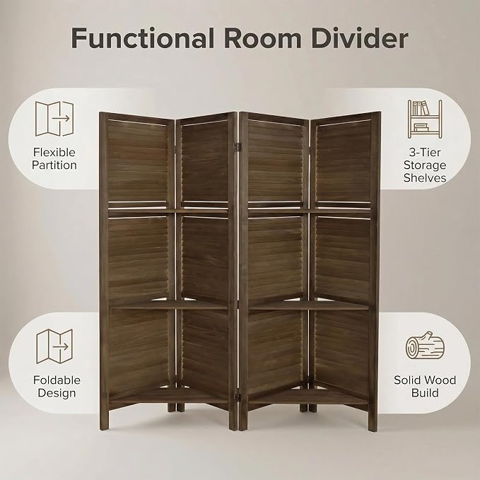 Bluecat 4 Panel Folding Room Divider - Image 4