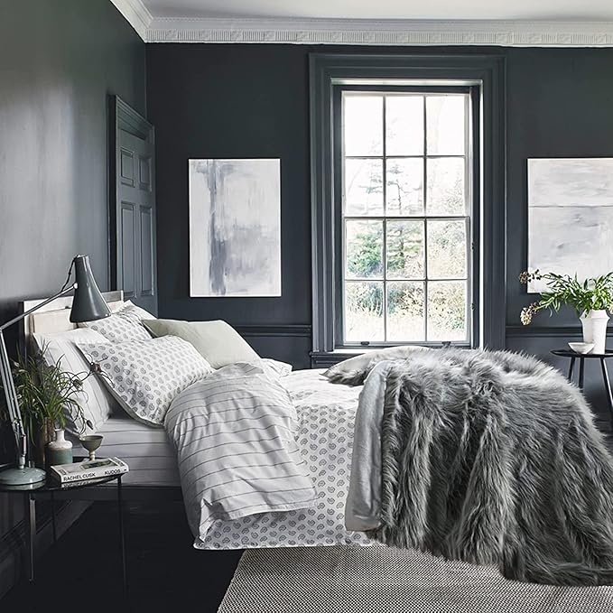 Luxury Faux Fur Blanket Queen Size, Ultra Big Grey and Black High Pile Mixed - Image 5