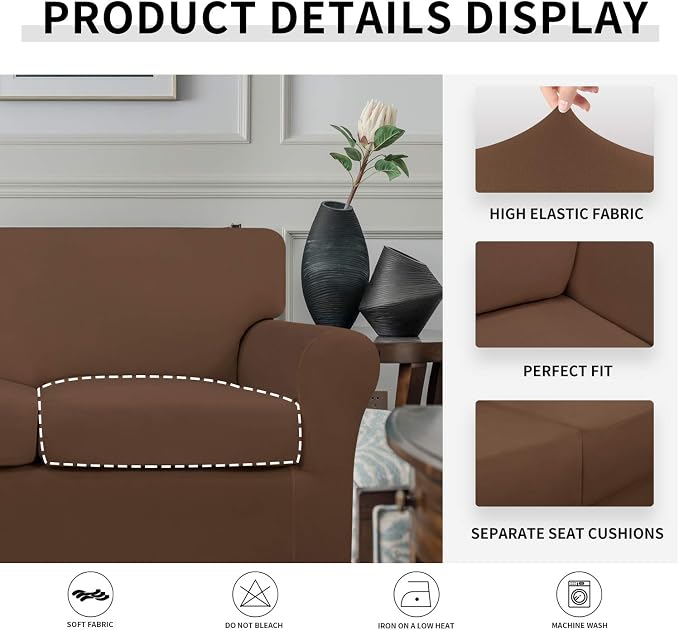 Easy-Going 4 Pieces Stretch Soft Couch Cover - Image 4