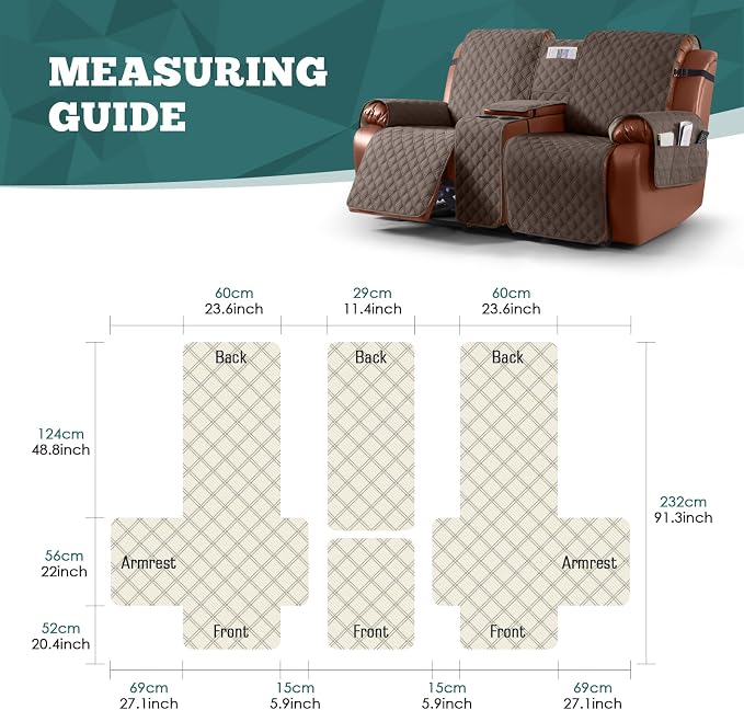 Ruaozz Waterproof Loveseat Recliner Cover - Image 2