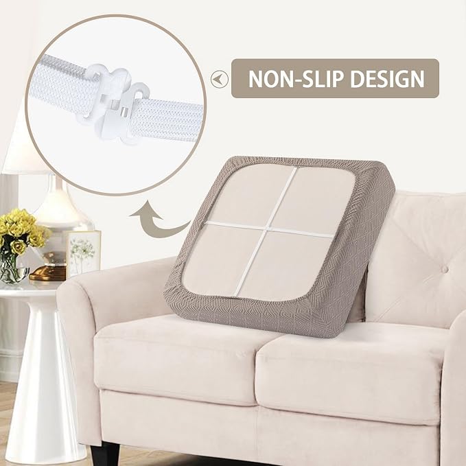SearchI Stretch Jacquard Sofa Couch Cushion Covers Replacement Reversible - Image 5