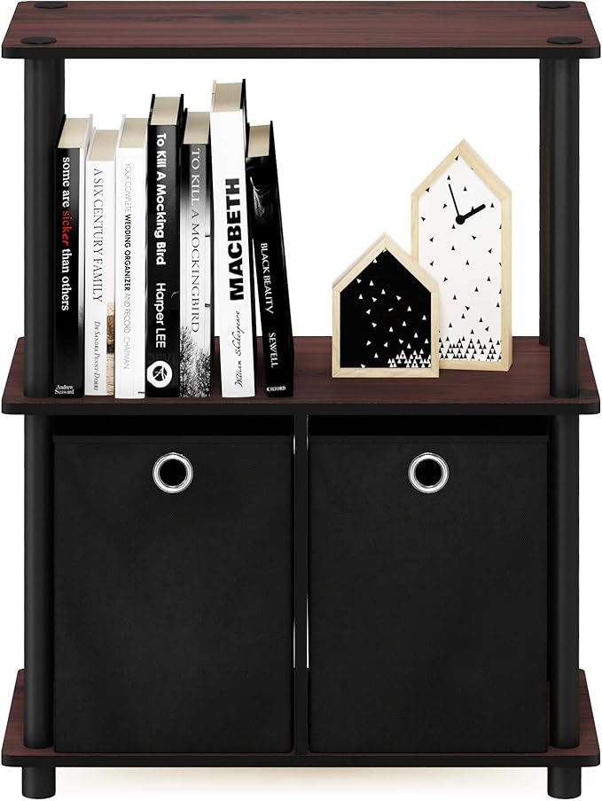 Furinno TURN-N-TUBE Storage Shelves Set of 2, 3-Tier Toolless Book Shelf - Image 5