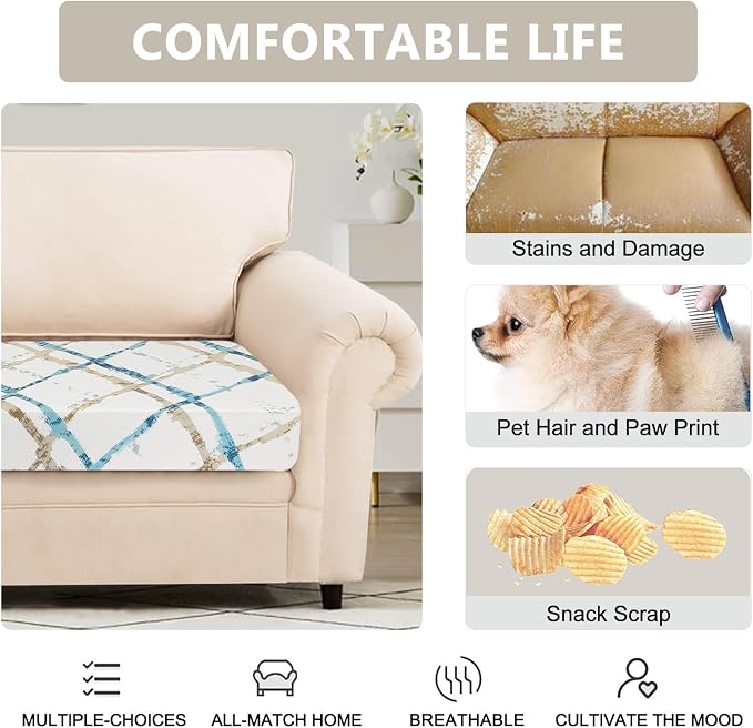 SearchI Stretch Printed Sofa Couch Cushion Covers Replacement Chair Cushion - Image 4