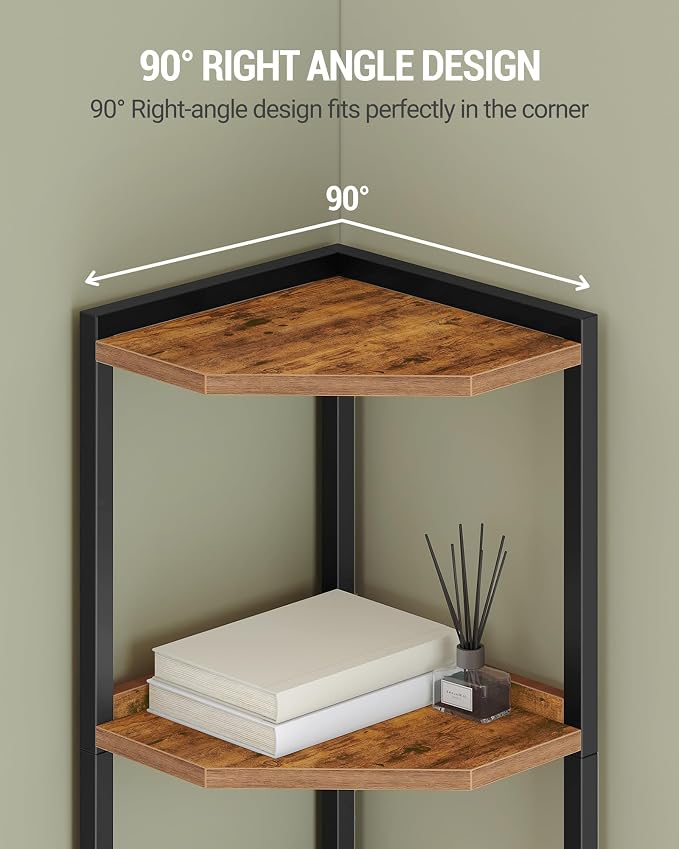 Hzuaneri Corner Shelf Stand, Corner Bookshelf, Storage Standing Shelf Unit - Image 5