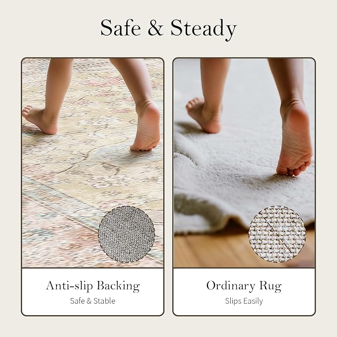 4x6 Area Rugs for Living Room, Small Washable Orange Rugs, Entryway Non Slip Rug - Image 8