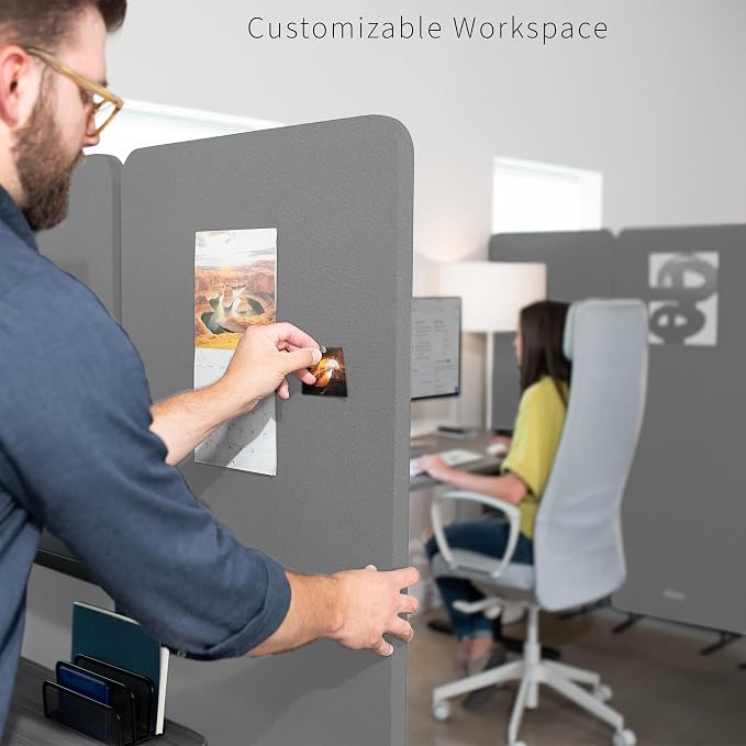 VIVO Freestanding 72 x 66 inch Privacy Panel, Cubicle Divider, Acoustic Wall - Image 4