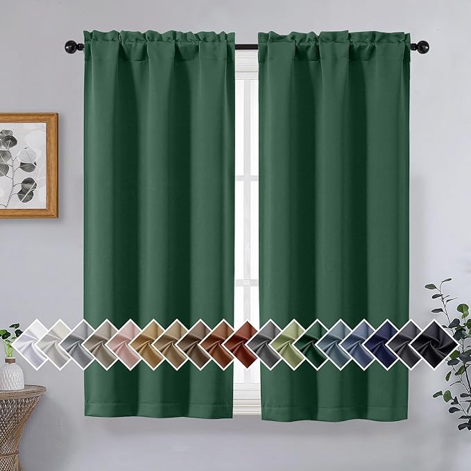 OVZME Christmas Green Short Blackout Curtains by OVZME