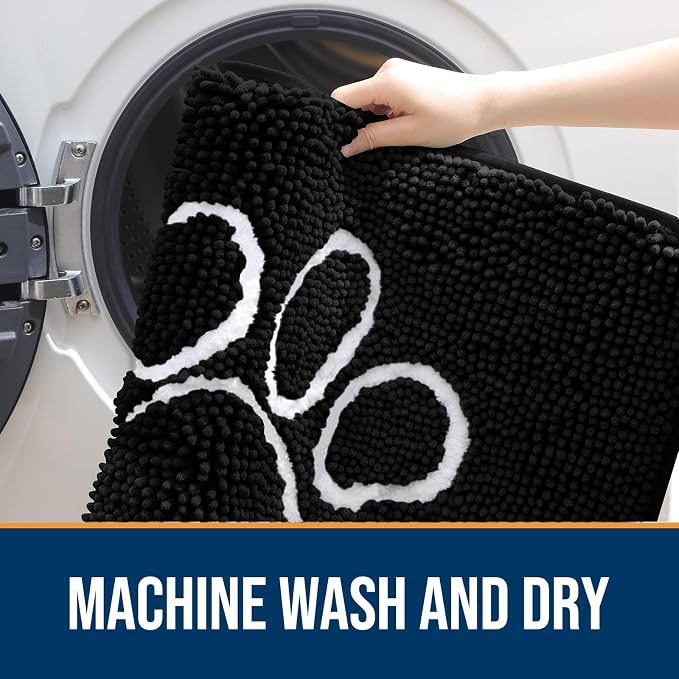 OLANLY Dog Door Mat for Muddy Paws 40x32, Paw Print Design, Absorbs Moisture - Image 5