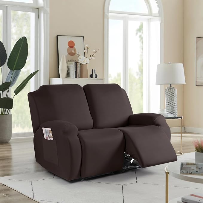TAOCOCO Recliner Loveseat Slipcover, 2 Pieces Polyester Fabric Stretch Sofa - Image 7