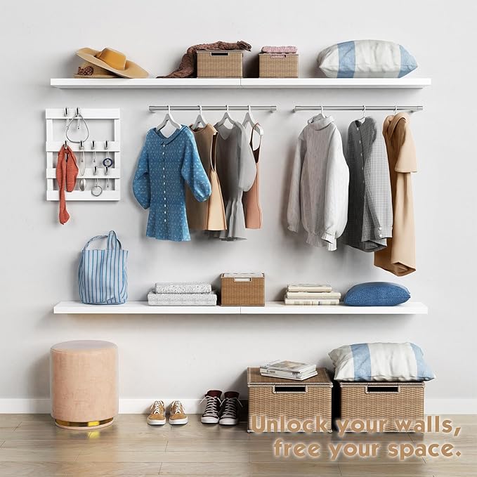 Forbena White Floating Shelves for Wall 36 Inches Long, Modern Wall Shelf for - Image 6