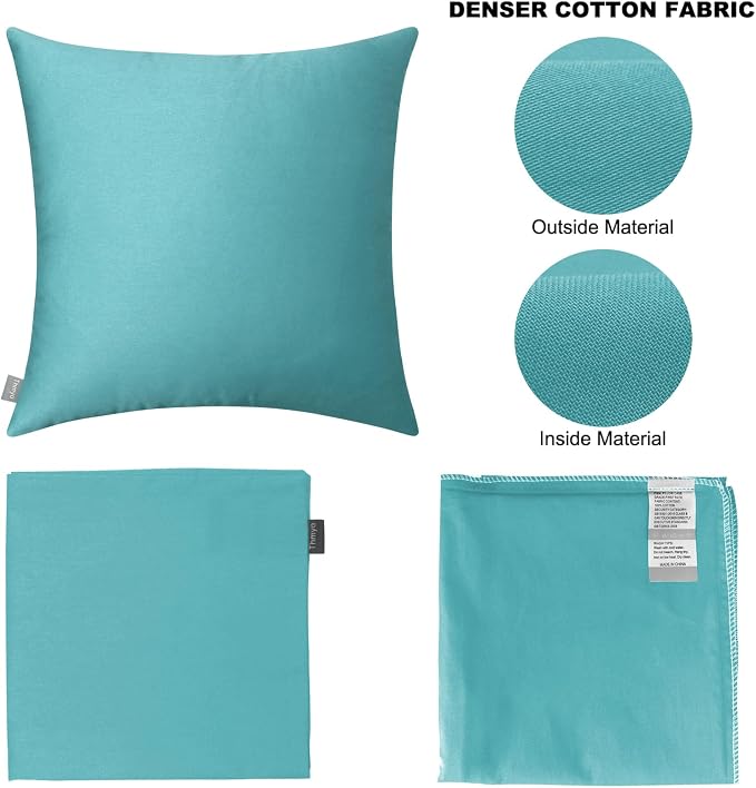 Thmyo 4-Pack 100% Cotton Comfortable Solid Decorative Throw Pillow Case Square - Image 8