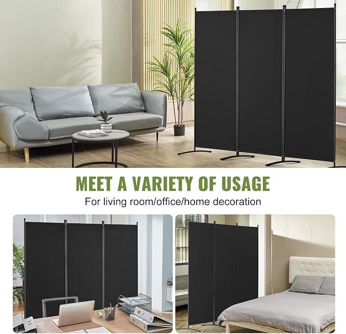 VEVOR Room Divider, 3 Panel Room Dividers and Folding Privacy Screens, Fabric - Image 6