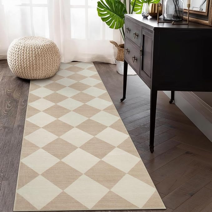 Beeiva Checkered Print Rug Runners - Image 2