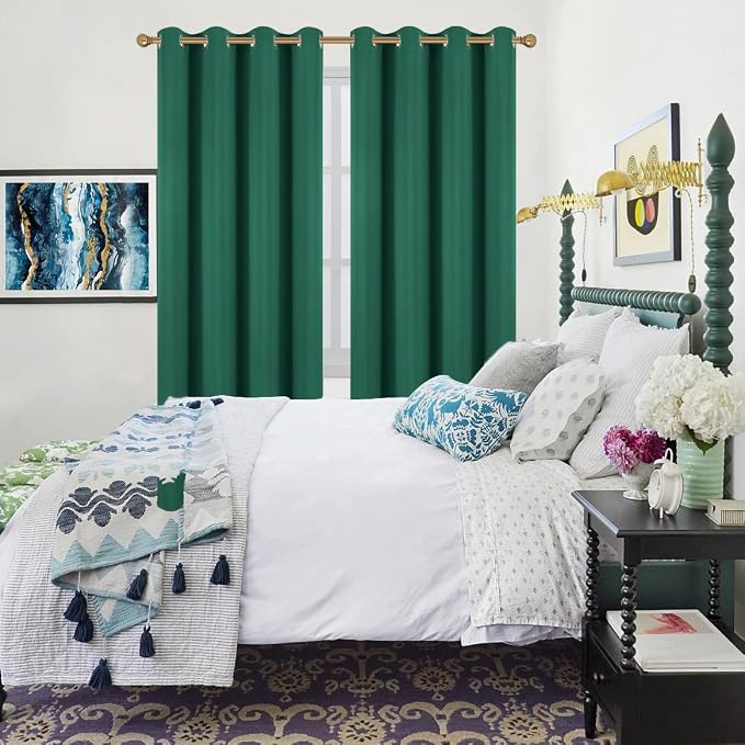 Diraysid Green Grommet Blackout Curtains - Image 6