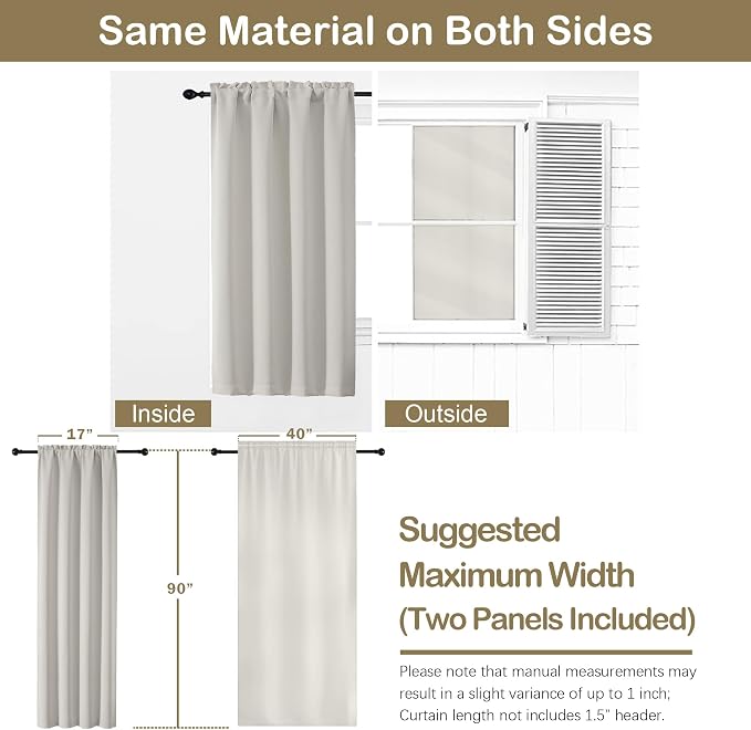 OVZME Natural Room Darkening Curtains - Image 2
