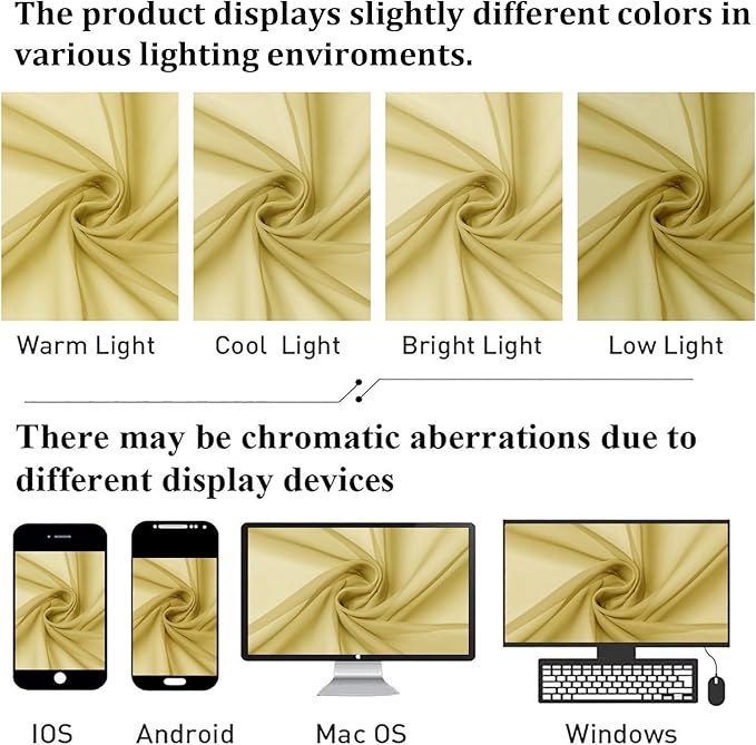 Lecloud Yellow Sheer Curtains 96 Inches Long 2 Panels, Gauzy Light Filtering - Image 7