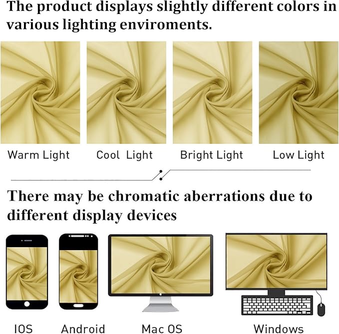 Lecloud Yellow Sheer Curtains 90 Inches Long 2 Panels, Gauzy Light Filtering - Image 7