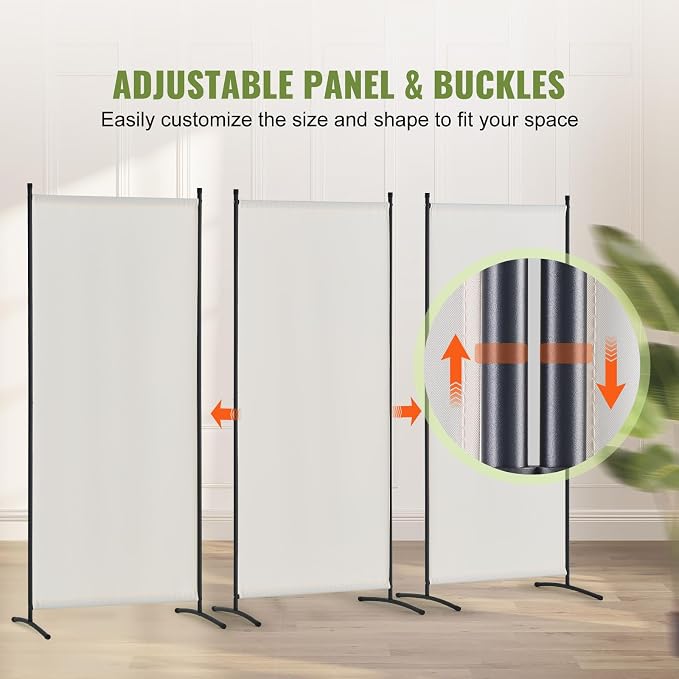 VEVOR Room Divider, 3 Panel Room Dividers and Folding Privacy Screens, Fabric - Image 4