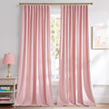 NICETOWN Pink Velvet Curtains 84 inch Long 2 Panels by NICETOWN