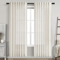 Nanspring Cream Linen Curtains 83 Inch Length 2 Panels Set by Nanspring