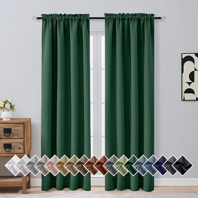 OVZME Christmas Green Blackout Curtains by OVZME