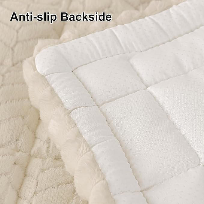 Smiry Non Slip Couch Covers for Dogs, Fuzzy Pet Couch Covers for 2 Cushion Sofa - Image 6