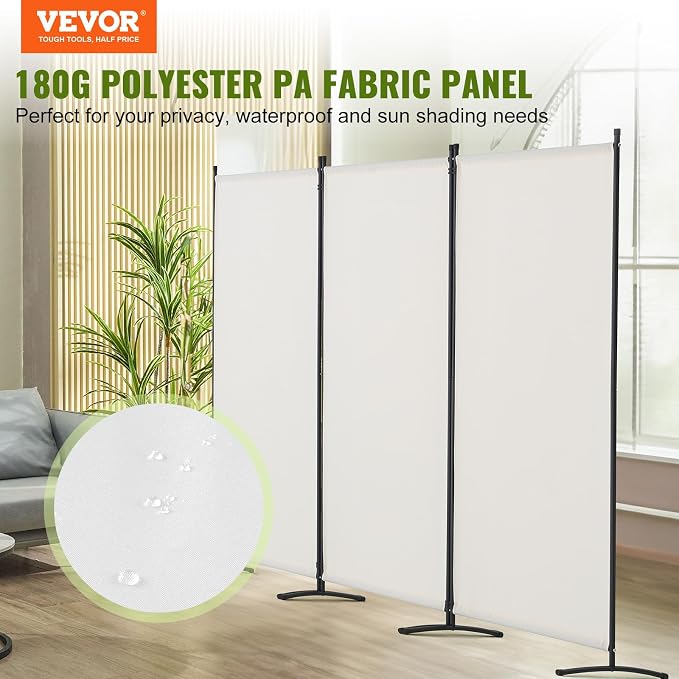 VEVOR Room Divider, 3 Panel Room Dividers and Folding Privacy Screens, Fabric - Image 2