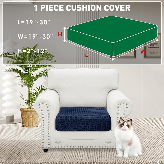MAXIJIN Couch Cushion Covers for Sectional Sofa, Stretch Sofa Cushion Cover - Image 2