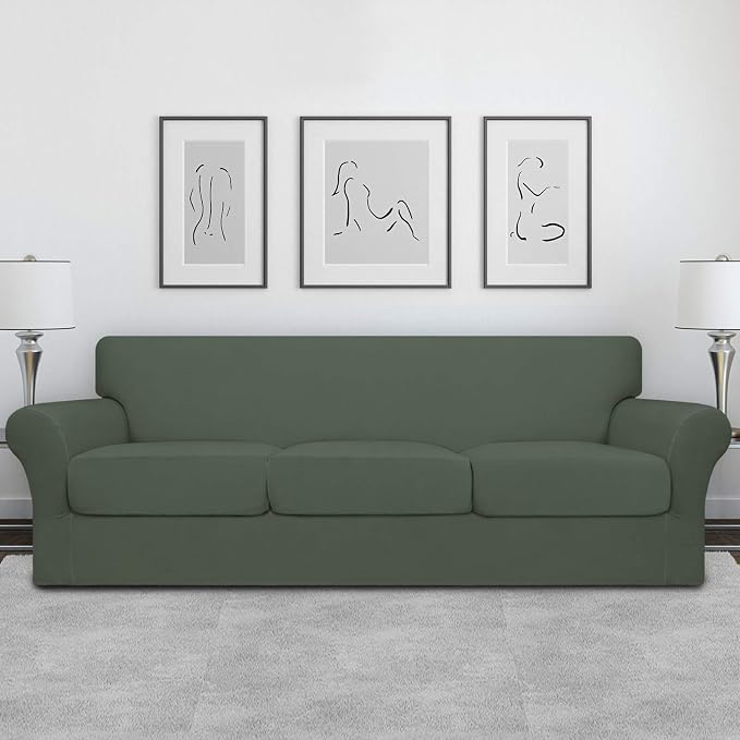Easy-Going 4 Pieces Oversized Stretch Soft Couch Cover - Image 2