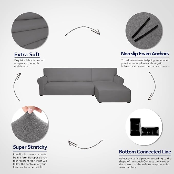 PureFit Super Stretch Sectional Couch Covers - Image 4
