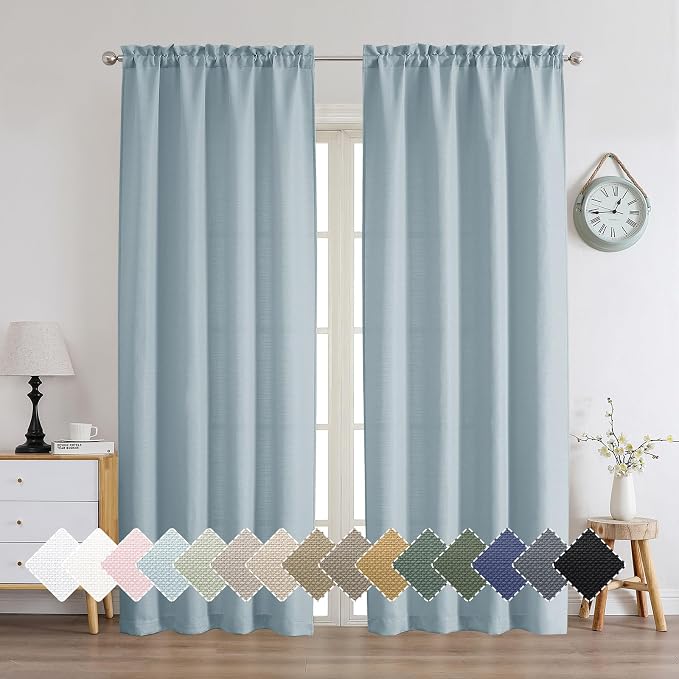 Chyhomenyc Bennet Aqua with Greenish Tone Curtains 84 Inches Long 2 Panels - Image 2