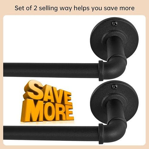 2 Pack Industrial Curtain Rods for Windows 28 to 48 Inches, for Indoor and - Image 2