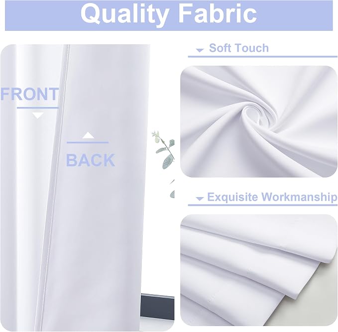 Simplebrand Ava Pure White Light Filtering Curtains - Image 3