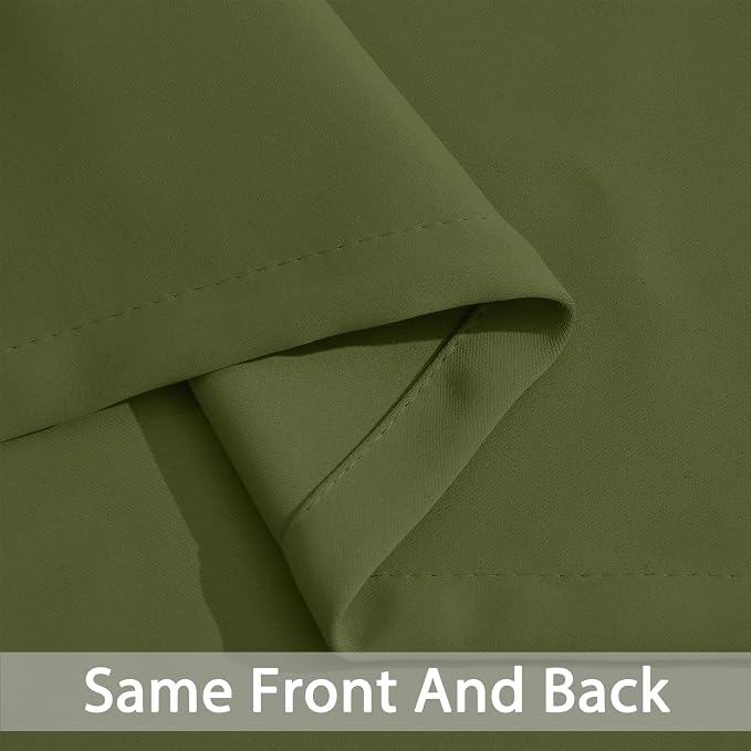 Yakamok Olive Green Curtains 54 Inches Length Blackout Curtain - Image 4