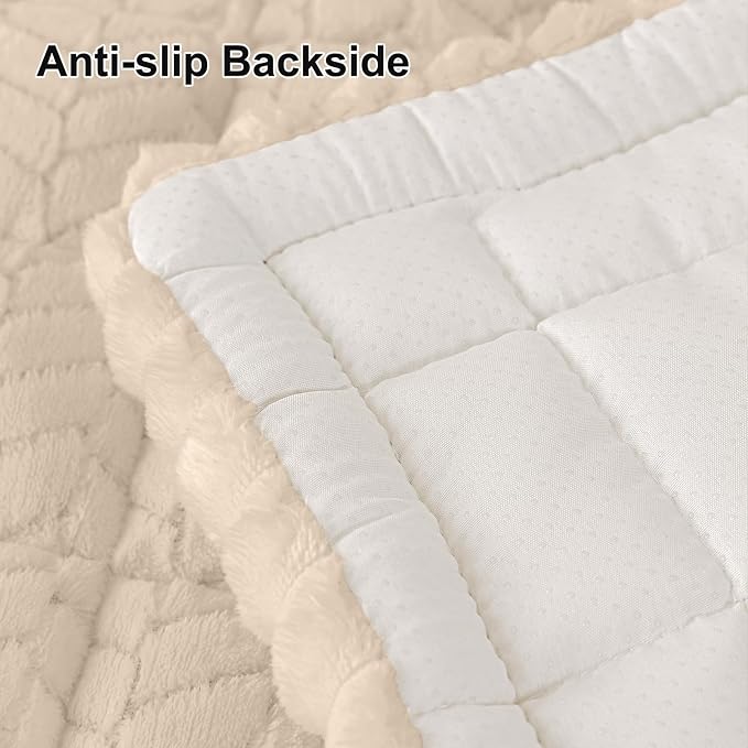 Smiry Non Slip Couch Covers for Dogs, Fuzzy Pet Couch Covers for 3 Cushion Sofa - Image 6