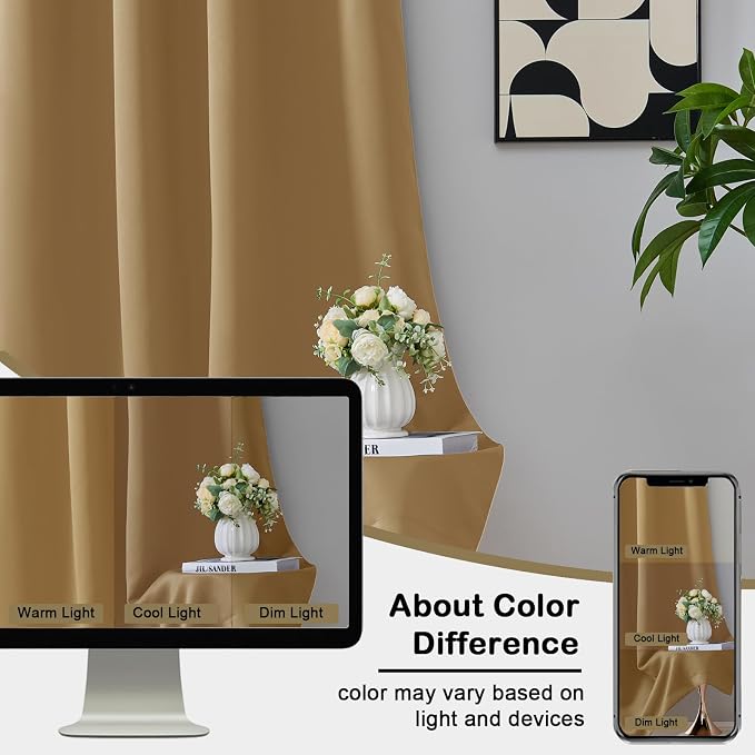 OVZME Gold Short Blackout Curtains - Image 7