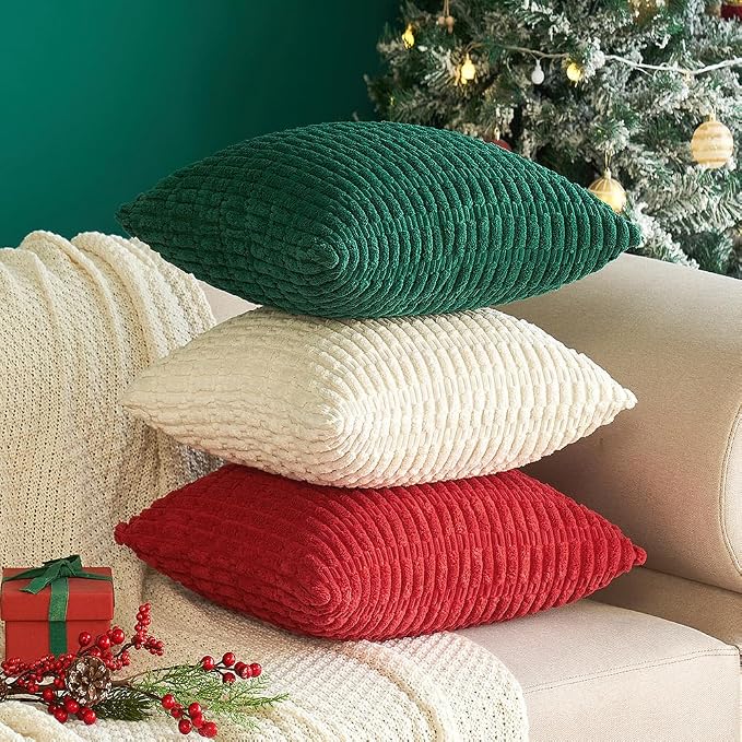 MIULEE Pack of 2 Dark Green Corduroy Decorative Euro Sham Pillow Covers 24x24 - Image 9