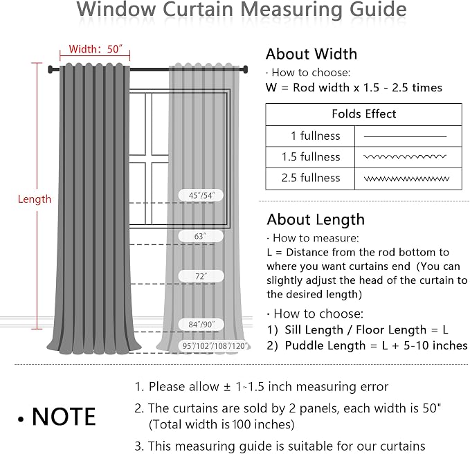 MYSKY HOME Linen Curtains for Living Room, Natural Semi Sheer Curtains & Drapes - Image 2