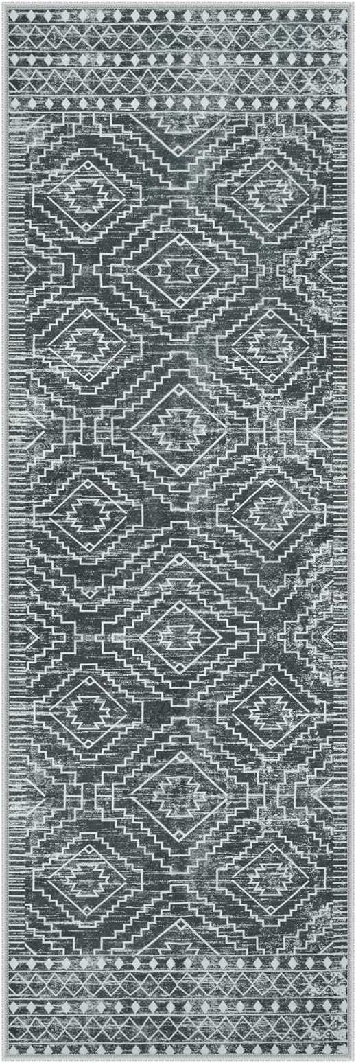 Wonnitar Washable Kitchen Runner Rug 2x6, Moroccan Grey Runners - Image 8