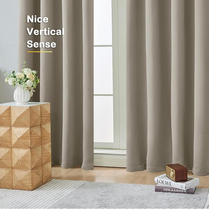 OVZME Stone Blackout Curtains for Bedroom 78 Inch Length 2 Panels Set, Solid - Image 9
