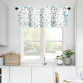 Leeva Floral Kitchen Valances for Windows, Smooth Linen Textured Short Valance by Leeva