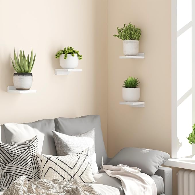 Fixwal Floating Shelves for Wall, Rustic Wood Small Wall Mounted Shelves for - Image 4