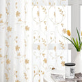 HOMEIDEAS Yellow Sheer Curtains 84 Inches Long 2 Panels Yellow and White by HOMEIDEAS