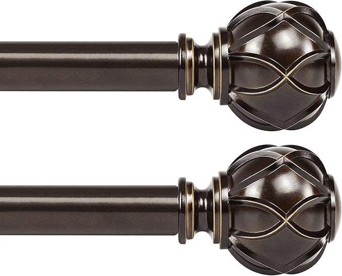 KAMANINA 2 Pack Curtain Rods for Windows 48 to 84 Inch, Antique Bronze Heavy by KAMANINA