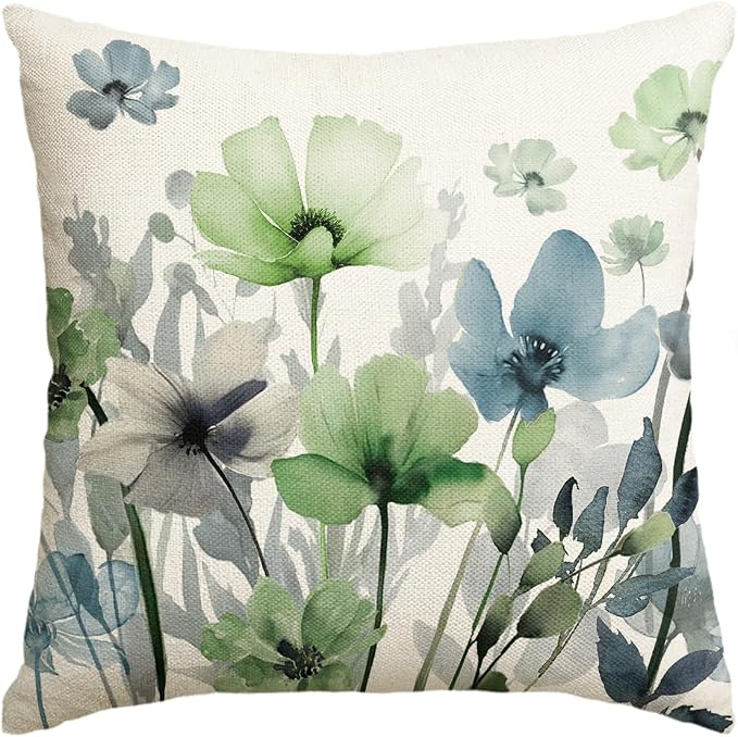 AVOIN colorlife Poppy Flowers Chinoiserie Fall Throw Pillow Cover, 18 x 18 Inch by AVOINcolorlife