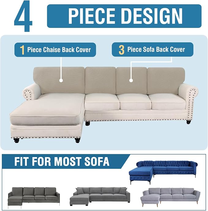 H.VERSAILTEX Backrest Cushion Covers Sectional Couch Back Cushion Covers - Image 8