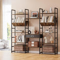 NUMENN Bookcases and Bookshelves Triple Wide 5 Tier Bookshelf, Large Etagere by NUMENN